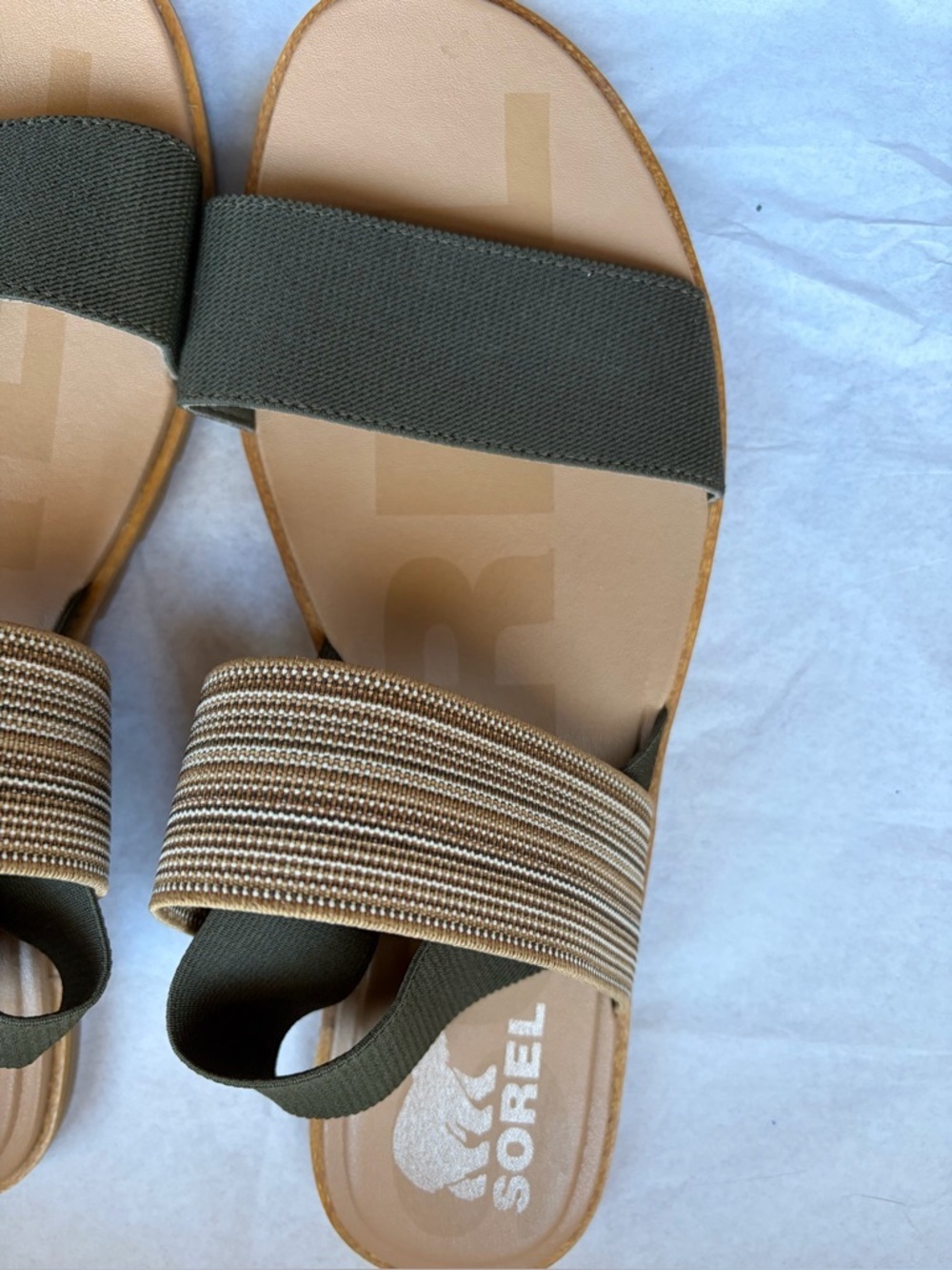 Sorel Women’s Ella II Strap Sandals Olive Green/Gum Size 10.5 - Picture 4 of 15